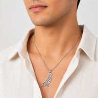 Pakistan Calligraphy Map Necklace