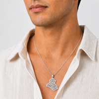Iraq Map Necklace with Calligraphy
