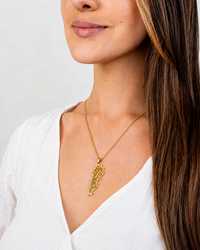 Lebanon Map Necklace with Calligraphy