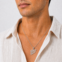 Syria Map Necklace with Calligraphy