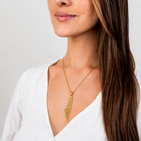 Palestine Calligraphy Map Necklace