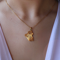 Iraq Map Necklace with Calligraphy