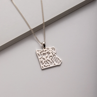 Egypt Map with Calligraphy Necklace